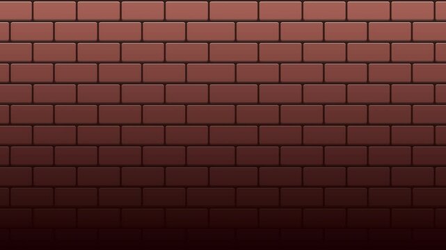 Brick wall texture animation. Brown brick wall background. Block brick wall pattern texture background. Cartoon red brick. 4K seamless loop animation