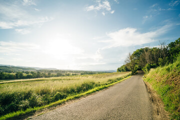 Via Degli Dei hiking trail in Italy. from Bologna to Florence. Ancient Roman path