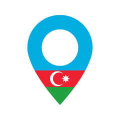 Obraz premium Azerbaijan flag location icon