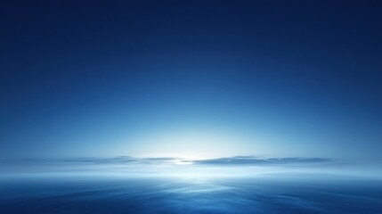 Obraz premium A Misty Horizon Over a Calm Ocean at Twilight