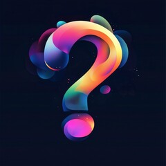 Vibrant Abstract Surreal Question Mark Design with Cosmic Particles and Colors for Technology, Education, and Creative Projects in Art and Design Industries