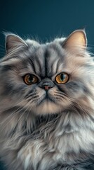 Close-up of a Gray Cat's Face.