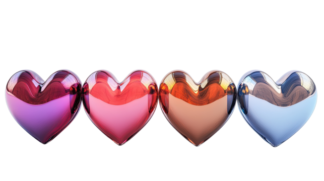 hearts on a white transparent background