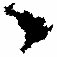 Abstract Silhouette of an Island Black Contour on White Background