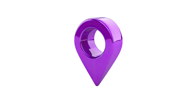 Location pin on white transparent background
