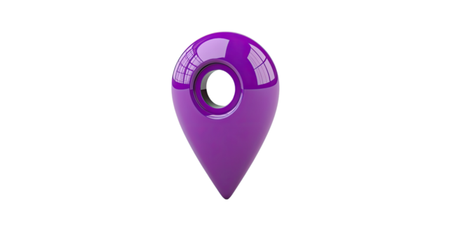 Location pin on white transparent background