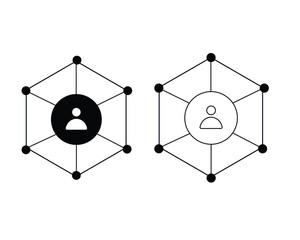 Stakeholder editable stroke and solid web icon set.
