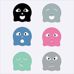 two-dimensional image of a small ghost's expression