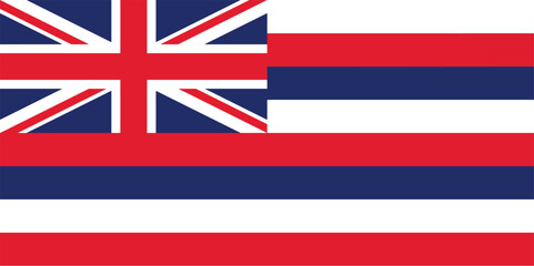 Official flag of the US state of Hawaii Vector illustration
