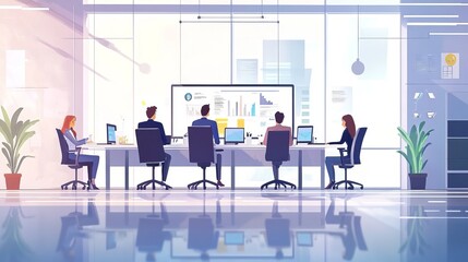 Fototapeta premium Meet and strategize in office