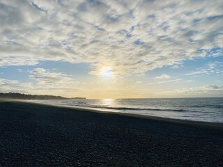 The stunning sunset sky on the beach