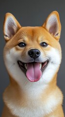 Happy Shiba Inu Dog Portrait.
