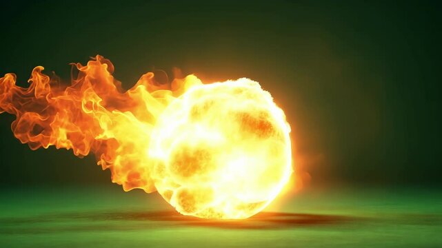 Burning planet is exploding on a green screen background, perfect for compositing into your video projects or special effects shots