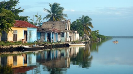 Fototapeta premium Cuban seaside village near Cienfuegos.