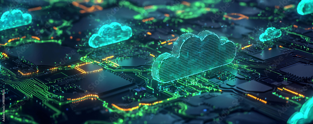 Poster image depicts vibrant visualization of cloud infrastructure, showcasing interconnected systems with 