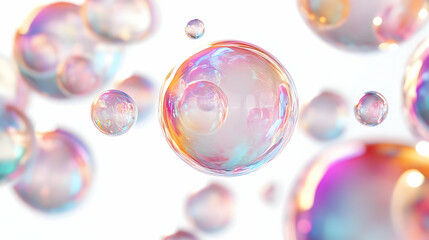 Naklejka premium 3D Floating Voter Demographic Bubbles Concept: Holographic Icons Showcasing Diverse Voter Populations with Detailed Info on White Background for Targeting Strategy