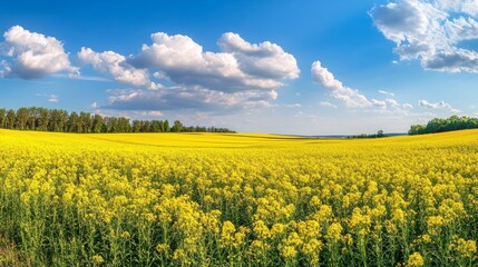 Obraz premium Ripening canola panorama