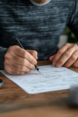 Naklejka premium A Person Filling Out An Investment Questionnaire To Determine Their Risk Tolerance, Generative AI