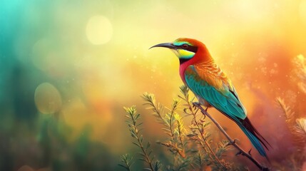 Obraz premium Colorful bird in nature.