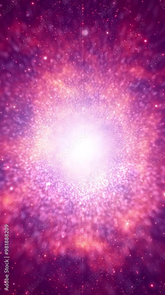 Poster loop dangerous space light with stars vertical animation.