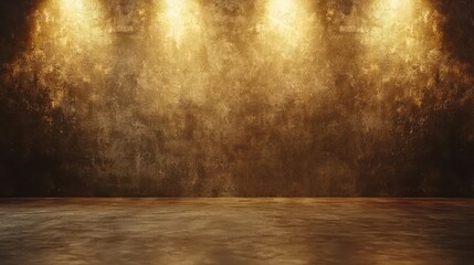 Golden Concrete Wall with Spotlight Background