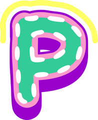 Playful Decorative Doodle Letter Alphabet Vector Element