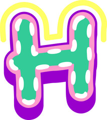 Playful Decorative Doodle Letter Alphabet Vector Element