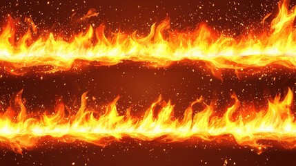 Fiery Flames with Copy Space Background  Red Hot Inferno  Abstract Fire Texture