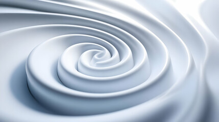 3D Spiraling Policy Impact Waves Concept: Close-Up of Concentric Waves Representing Policy Effects in a Helix Pattern, Isolated on White Background