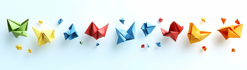 Ballot Origami Transformations: Vector Sequence of Ballot Paper Folding into Diverse Democratic Concepts - Isolated on White Background for Conceptual Labels