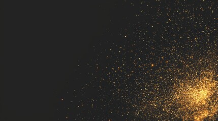 Fototapeta premium Golden Glitter Overlay on Black Background