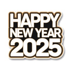 Naklejka premium HAPPY NEW YEAR 2025 DESIGN