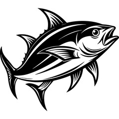 Obraz premium Clean and Minimal Vector Illustration of Ocean Tuna Fish Logo, Stylish Minimalist Tuna Fish Logo,Elegant Ocean Tuna Fish Logo,Vector Tuna Fish Logo,Vector Illustration