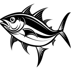 Clean and Minimal Vector Illustration of Ocean Tuna Fish Logo, Stylish Minimalist Tuna Fish Logo,Elegant Ocean Tuna Fish Logo,Vector Tuna Fish Logo,Vector Illustration