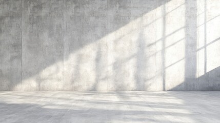 Empty Concrete Room with Sun Light Through Windows