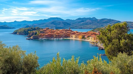 Fototapeta premium Portoferraio, Elba Island view