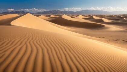Landscape of sand dunes in the desert