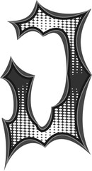 Black Dark Death Metal Letter Letter Alphabet Vector Element J