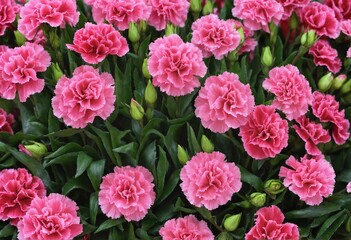 Pink carnation bush
