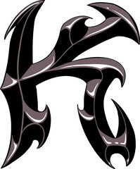 Black Metal Letter Letter Alphabet Vector Element K
