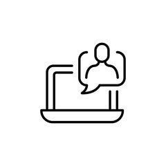 Online communication icon. Simple online communication icon for social media, app, and web design. Vector illustration
