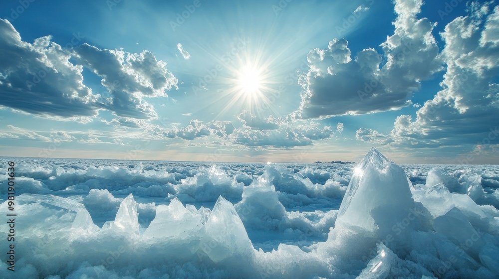 Poster Ice Formations Under a Bright Blue Sky