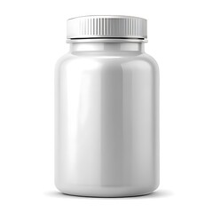 Blank 3D Supplement Pills Bottle Mockup Template on White Background 