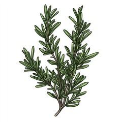 Obraz premium branch of rosemary on white background