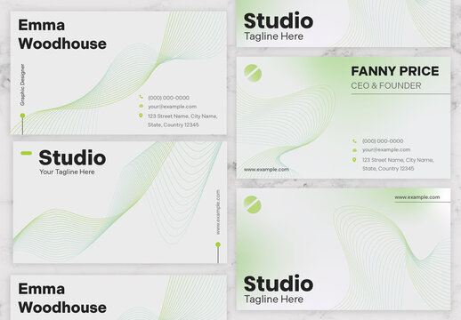 Gradient Green and White BusinessCard