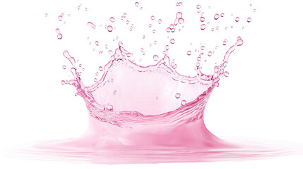 A vibrant splash of pink liquid creating dynamic droplets, perfect for artistic and promotional designs.