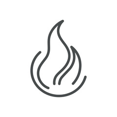 Fire Icon. Thin Line Illustration of a Flame Representing Energy, Heat, and Power. Perfect for Natural Element and Energy Themed Designs.