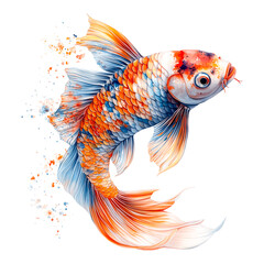 Vibrant Koi Fish with Colorful Splash Effect