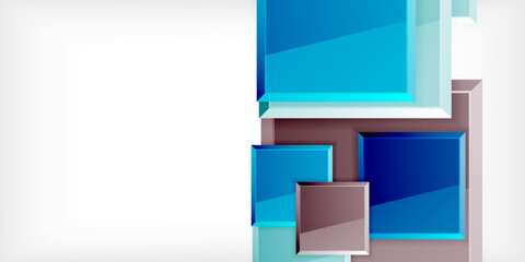 Colorful squares with reflections abstract background design. Vector Illustration For Wallpaper, Banner, Background, Card, Book Illustration, landing page