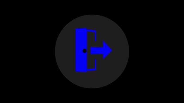 emergency concept exit sign blue color in the building business way out solution